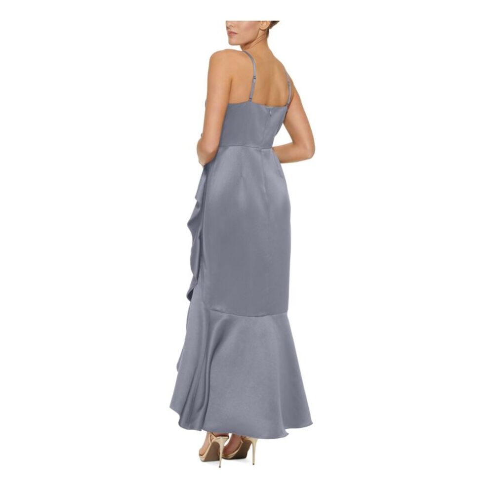 DKNY Womens Light Blue Adjustable Flounce Hem Spaghetti Strap Mermaid Dress 6 - Picture 2 of 3